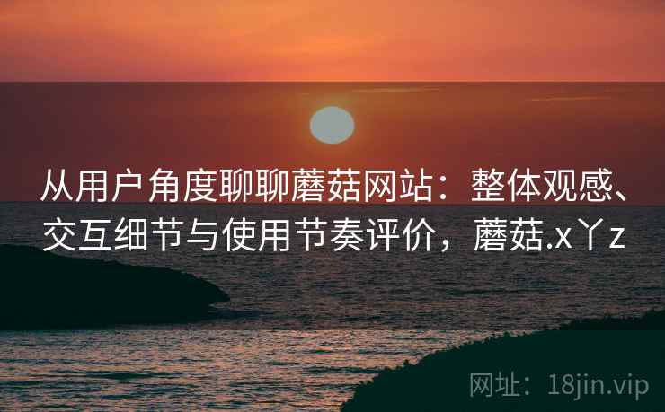 从用户角度聊聊蘑菇网站：整体观感、交互细节与使用节奏评价，蘑菇.x丫z