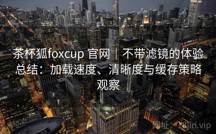 茶杯狐foxcup 官网｜不带滤镜的体验总结：加载速度、清晰度与缓存策略观察