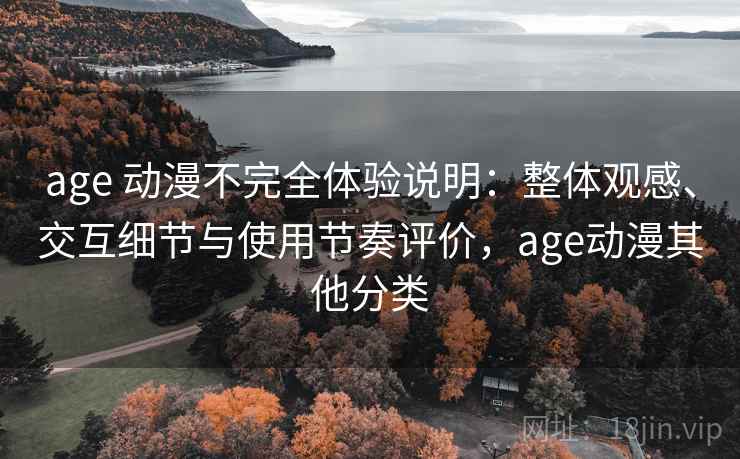 age 动漫不完全体验说明：整体观感、交互细节与使用节奏评价，age动漫其他分类