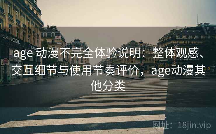 age 动漫不完全体验说明：整体观感、交互细节与使用节奏评价，age动漫其他分类
