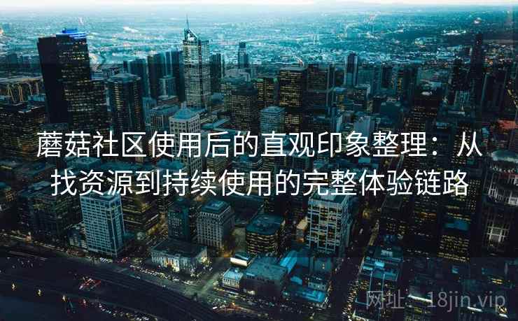 蘑菇社区使用后的直观印象整理：从找资源到持续使用的完整体验链路